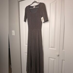 LuLaRoe Metallic Striped Maxi Dress (NWT)